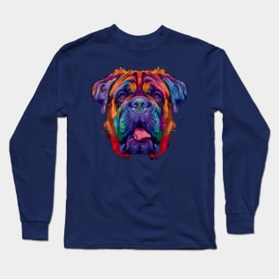 Bullmastiff Dog Stencil Long Sleeve T-Shirt